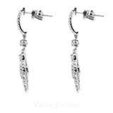1.6CT Diamond Drop Quatrefoil Earrings Set In 14K White Gold - Virani Jewelers | 1.6CT Diamond Drop Quatrefoil Earrings Set In 14K White Gold for women. Gold weight is 4.7 grams....