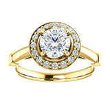Pave Diamond Halo Solitaire Engagement Ring - Virani Jewelers | 