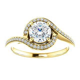 Solitaire Diamond Bypass Engagement Ring W/ Channel Set Band - Virani Jewelers | 
Custom design a gorgeous bypass solitaire engagement ring with a channel-set diamond band. You g...