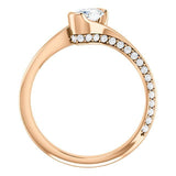 Solitaire Diamond Bypass Engagement Ring - Virani Jewelers | 