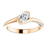 Solitaire Diamond Bypass Engagement Ring - Virani Jewelers | 