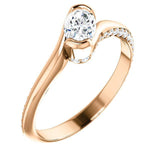 Solitaire Diamond Bypass Engagement Ring - Virani Jewelers | 