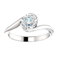 Solitaire Diamond Bypass Engagement Ring