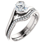 Solitaire Diamond Bypass Engagement Ring - Virani Jewelers | 