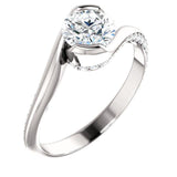 Solitaire Diamond Bypass Engagement Ring - Virani Jewelers | 