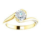 Solitaire Diamond Bypass Engagement Ring - Virani Jewelers | 