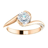 Solitaire Diamond Bypass Engagement Ring - Virani Jewelers | 