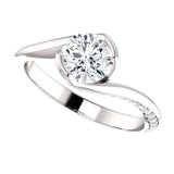 Solitaire Diamond Bypass Engagement Ring - Virani Jewelers | 