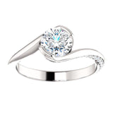 Solitaire Diamond Bypass Engagement Ring - Virani Jewelers | 