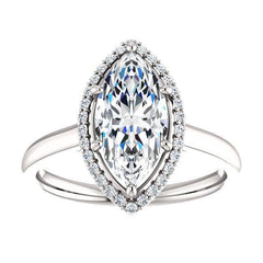 Four-Prong High-Set Diamond Engagement Ring W/ Band