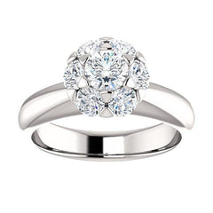 Luxe Hex Brilliant Round Diamond Engagement Ring