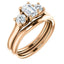Three Stone Diamond Engagement Ring, Round Side Stone - Virani Jewelers