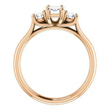 Three Stone Diamond Engagement Ring, Round Side Stone - Virani Jewelers | 