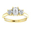 Three Stone Diamond Engagement Ring, Round Side Stone - Virani Jewelers