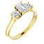 Three Stone Diamond Engagement Ring, Round Side Stone - Virani Jewelers