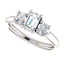 Three Stone Diamond Engagement Ring, Round Side Stone - Virani Jewelers