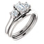 Three Stone Diamond Engagement Ring, Round Side Stone - Virani Jewelers