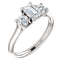 Three Stone Diamond Engagement Ring, Round Side Stone - Virani Jewelers