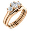 Three Stone Diamond Engagement Ring, Round Side Stone - Virani Jewelers