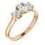 Three Stone Diamond Engagement Ring, Round Side Stone - Virani Jewelers