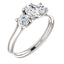 Three Stone Diamond Engagement Ring, Round Side Stone - Virani Jewelers