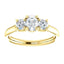 Three Stone Diamond Engagement Ring, Round Side Stone - Virani Jewelers