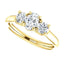 Three Stone Diamond Engagement Ring, Round Side Stone - Virani Jewelers
