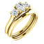 Three Stone Diamond Engagement Ring, Round Side Stone - Virani Jewelers