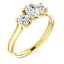 Three Stone Diamond Engagement Ring, Round Side Stone - Virani Jewelers