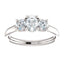 Three Stone Diamond Engagement Ring, Round Side Stone - Virani Jewelers