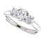 Three Stone Diamond Engagement Ring, Round Side Stone - Virani Jewelers