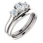 Three Stone Diamond Engagement Ring, Round Side Stone - Virani Jewelers