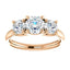 Three Stone Diamond Engagement Ring, Round Side Stone - Virani Jewelers