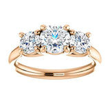 Three Stone Diamond Engagement Ring, Round Side Stone - Virani Jewelers | 