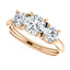 Three Stone Diamond Engagement Ring, Round Side Stone - Virani Jewelers