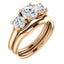 Three Stone Diamond Engagement Ring, Round Side Stone - Virani Jewelers