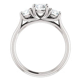 Three Stone Diamond Engagement Ring, Round Side Stone - Virani Jewelers | 