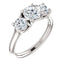 Three Stone Diamond Engagement Ring, Round Side Stone - Virani Jewelers
