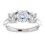 Three Stone Diamond Engagement Ring, Round Side Stone - Virani Jewelers