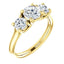 Three Stone Diamond Engagement Ring, Round Side Stone - Virani Jewelers