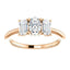 Tri Stone Diamond Engagement Ring Emerald Side Stone - Virani Jewelers