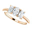 Tri Stone Diamond Engagement Ring Emerald Side Stone - Virani Jewelers
