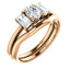 Tri Stone Diamond Engagement Ring Emerald Side Stone - Virani Jewelers