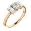 Tri Stone Diamond Engagement Ring Emerald Side Stone - Virani Jewelers