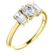 Tri Stone Diamond Engagement Ring Emerald Side Stone - Virani Jewelers