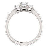 Tri Stone Diamond Engagement Ring Emerald Side Stone - Virani Jewelers | 