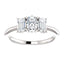 Tri Stone Diamond Engagement Ring Emerald Side Stone - Virani Jewelers