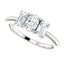 Tri Stone Diamond Engagement Ring Emerald Side Stone - Virani Jewelers