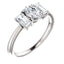 Tri Stone Diamond Engagement Ring Emerald Side Stone - Virani Jewelers