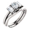 Tri Stone Diamond Engagement Ring Emerald Side Stone - Virani Jewelers